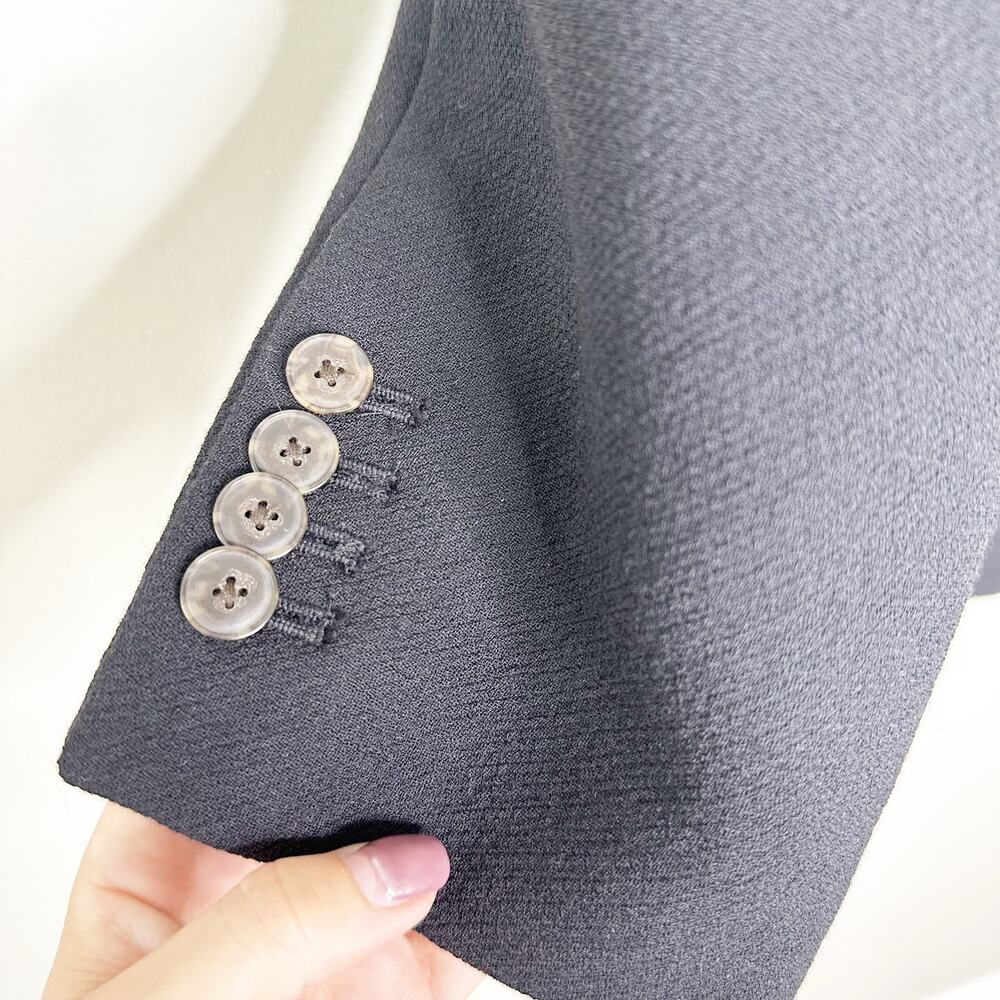 J.Crew Womens Evening Blazer Jacket Italian Double Cloth Wool Black Size 12 NEW - Picture 5 of 8
